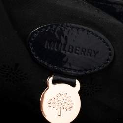 Pre Owned Mulberry Blue Patent Leather Harriet Top Handle Bag