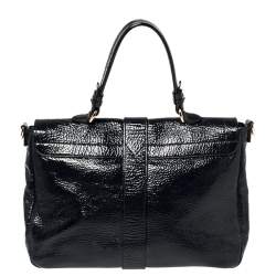 Pre Owned Mulberry Blue Patent Leather Harriet Top Handle Bag