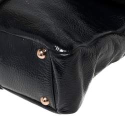 Pre Owned Mulberry Blue Patent Leather Harriet Top Handle Bag