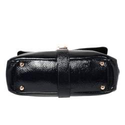 Pre Owned Mulberry Blue Patent Leather Harriet Top Handle Bag