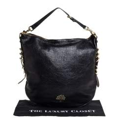 Mulberry Black Textured Leather Mila Hobo 