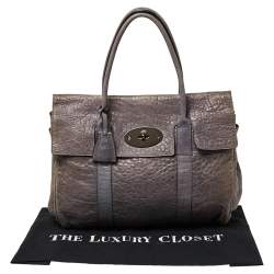 Pre Owned Mulberry Grey Leather Bayswater Satchel