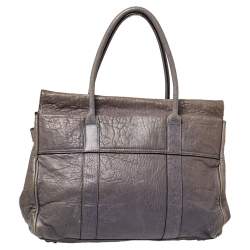 Pre Owned Mulberry Grey Leather Bayswater Satchel