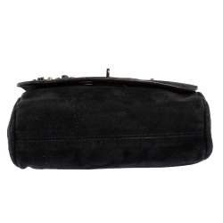 Pre Owned Mulberry Midnight Blue Suede Small Lily Embellished Shoulder Bag