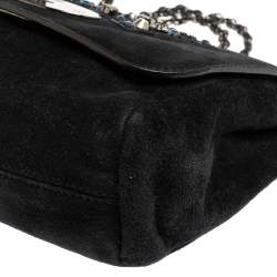 Pre Owned Mulberry Midnight Blue Suede Small Lily Embellished Shoulder Bag