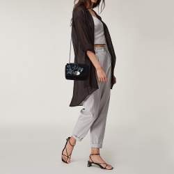 Pre Owned Mulberry Midnight Blue Suede Small Lily Embellished Shoulder Bag