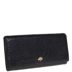 Pre Owned Mulberry Black Leather Flap Continental Wallet