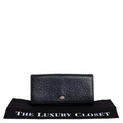 Pre Owned Mulberry Black Leather Flap Continental Wallet