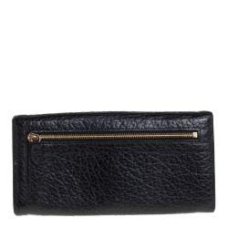 Pre Owned Mulberry Black Leather Flap Continental Wallet