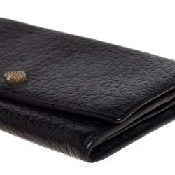 Pre Owned Mulberry Black Leather Flap Continental Wallet