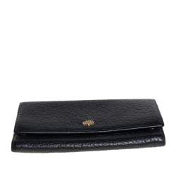 Pre Owned Mulberry Black Leather Flap Continental Wallet