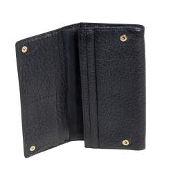 Pre Owned Mulberry Black Leather Flap Continental Wallet