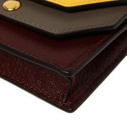Pre Owned Mulberry Tri Color Leather Multiflap Card Case