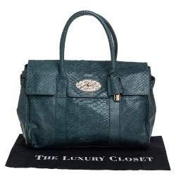 Mulberry Dark Green Python Effect Leather Bayswater Satchel