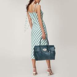 Mulberry Dark Green Python Effect Leather Bayswater Satchel