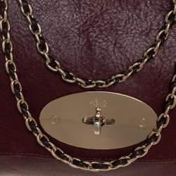 Pre Owned Mulberry Burgundy Leather Small Lily Shoulder Bag