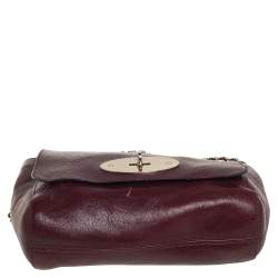 Pre Owned Mulberry Burgundy Leather Small Lily Shoulder Bag