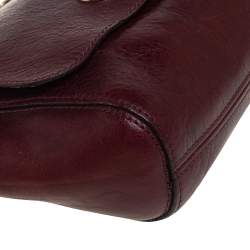 Pre Owned Mulberry Burgundy Leather Small Lily Shoulder Bag