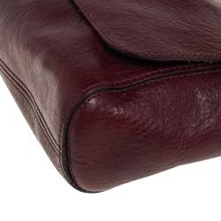 Pre Owned Mulberry Burgundy Leather Small Lily Shoulder Bag