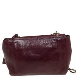 Pre Owned Mulberry Burgundy Leather Small Lily Shoulder Bag