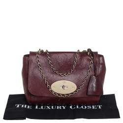 Pre Owned Mulberry Burgundy Leather Small Lily Shoulder Bag