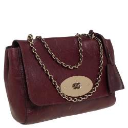 Pre Owned Mulberry Burgundy Leather Small Lily Shoulder Bag