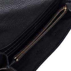 Pre Owned Mulberry Anthracite Patent Leather Flap Continental Wallet