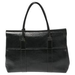 Pre Owned Mulberry Anthracite Patent Leather Bayswater Satchel