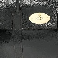 Pre Owned Mulberry Anthracite Patent Leather Bayswater Satchel
