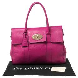 Pre Owned Mulberry Anthracite Pink Leather Bayswater Satchel