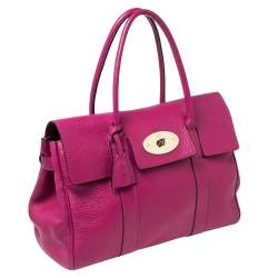 Pre Owned Mulberry Anthracite Pink Leather Bayswater Satchel