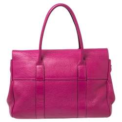 Pre Owned Mulberry Anthracite Pink Leather Bayswater Satchel