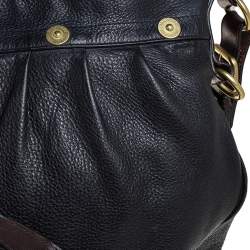 Mulberry Black/Brown Pebbled Leather Medium Mitzy Messenger Bag