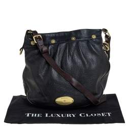 Mulberry Black/Brown Pebbled Leather Medium Mitzy Messenger Bag