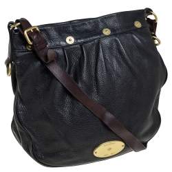 Mulberry Black/Brown Pebbled Leather Medium Mitzy Messenger Bag