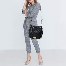 Mulberry Black/Brown Pebbled Leather Medium Mitzy Messenger Bag