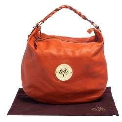 Pre Owned Mulberry Orange Leather Large Daria Hobo