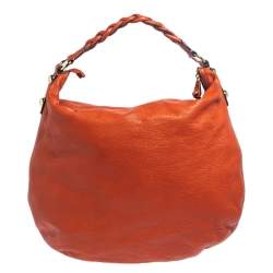 Pre Owned Mulberry Orange Leather Large Daria Hobo