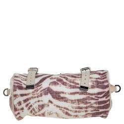 Pre Owned Mulberry Multicolor Tiger Print Woven Raffia And Leather Alexa Satchel