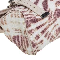 Pre Owned Mulberry Multicolor Tiger Print Woven Raffia And Leather Alexa Satchel