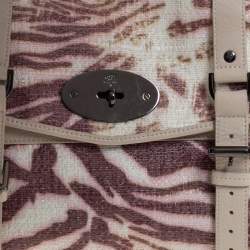 Pre Owned Mulberry Multicolor Tiger Print Woven Raffia And Leather Alexa Satchel