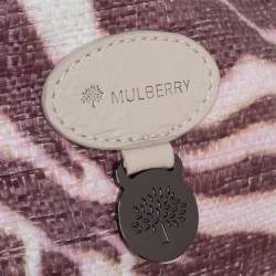 Pre Owned Mulberry Multicolor Tiger Print Woven Raffia And Leather Alexa Satchel