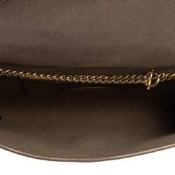 Pre Owned Mulberry Metallic Gold Leather Delphie Duo Chain Shoulder Bag