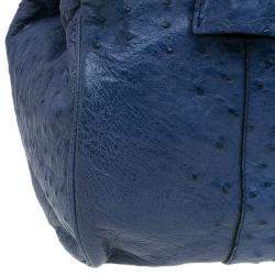 Mulberry Blue Ostrich Leather Bayswater Satchel Bag