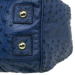 Mulberry Blue Ostrich Leather Bayswater Satchel Bag