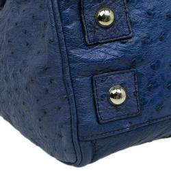 Mulberry Blue Ostrich Leather Bayswater Satchel Bag