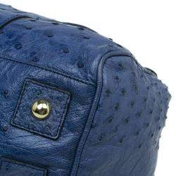 Mulberry Blue Ostrich Leather Bayswater Satchel Bag