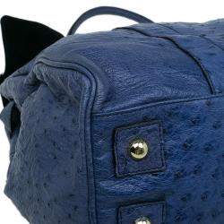 Mulberry Blue Ostrich Leather Bayswater Satchel Bag