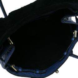 Mulberry Blue Ostrich Leather Bayswater Satchel Bag