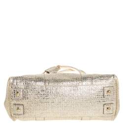 Pre Owned Mulberry Metallic Gold Textured Leather Bayswater Satchel